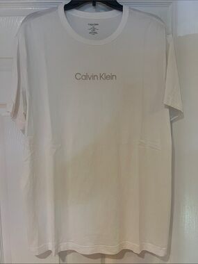 Calvin Klein White Logo Crewneck Tee